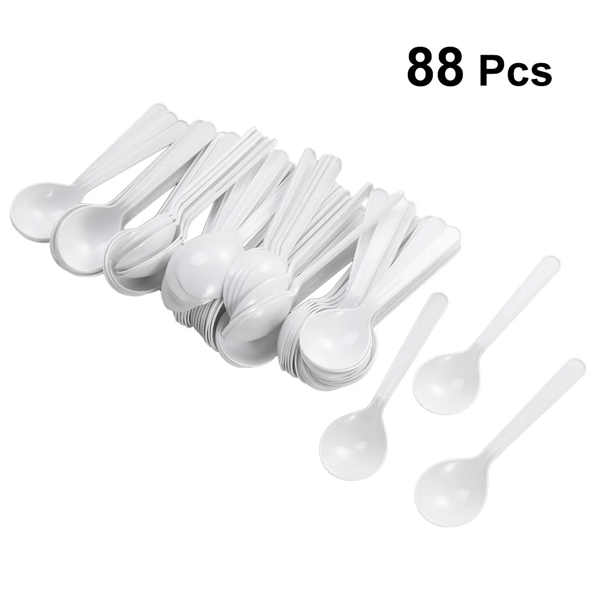 Buy ROSENICE 88PCS Plastic Spoons Round Head Design