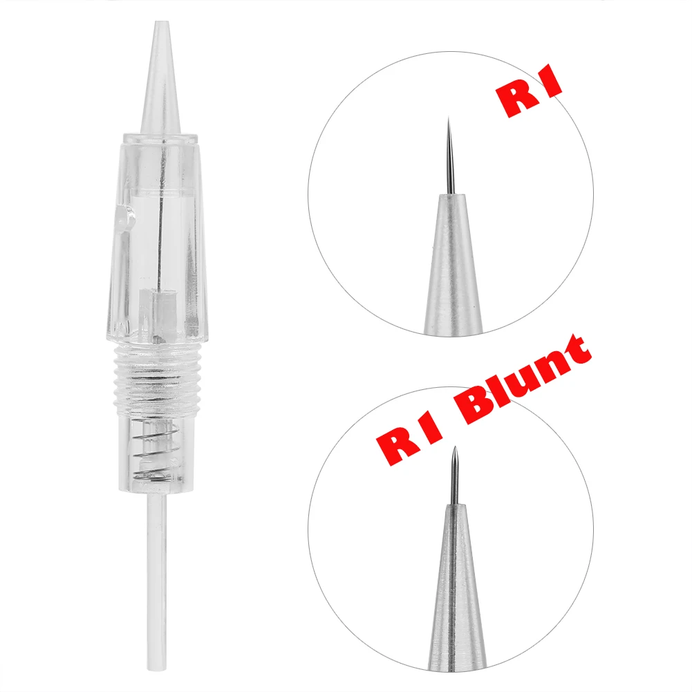 Картридж для татуажа бровей и губ 1/10 шт вращающаяся микро игла R1/R1 тупые