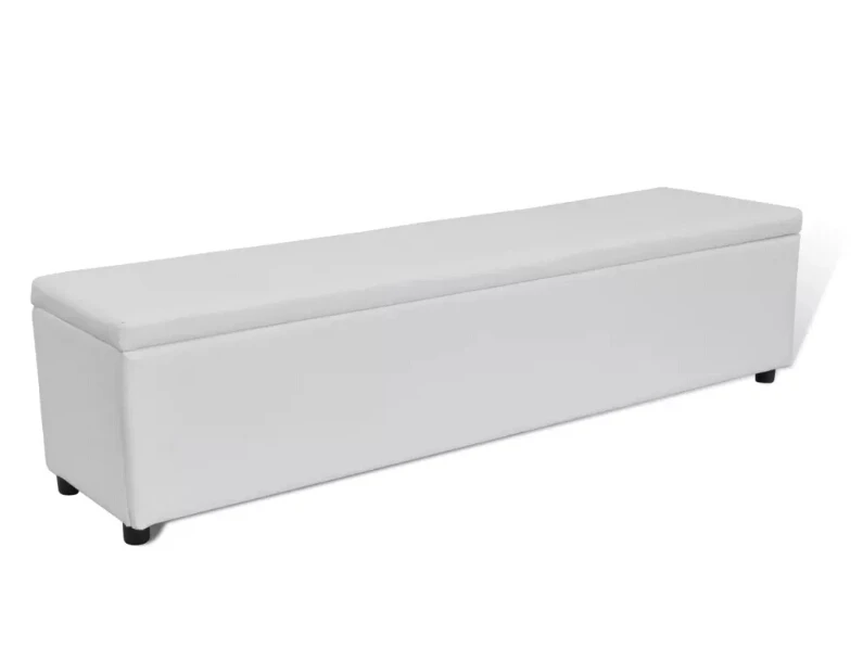Vidaxl Multifunctional White Padded Upholstered Bench With Storage