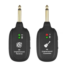 ABGZ-UHF Guitar Wireless System Transmitter Receiver Built-in Rechargeable Audio Transmitter Receiver aroma aru 03s uhf wireless digital audio transmission transmitter receiver system for guitar bass