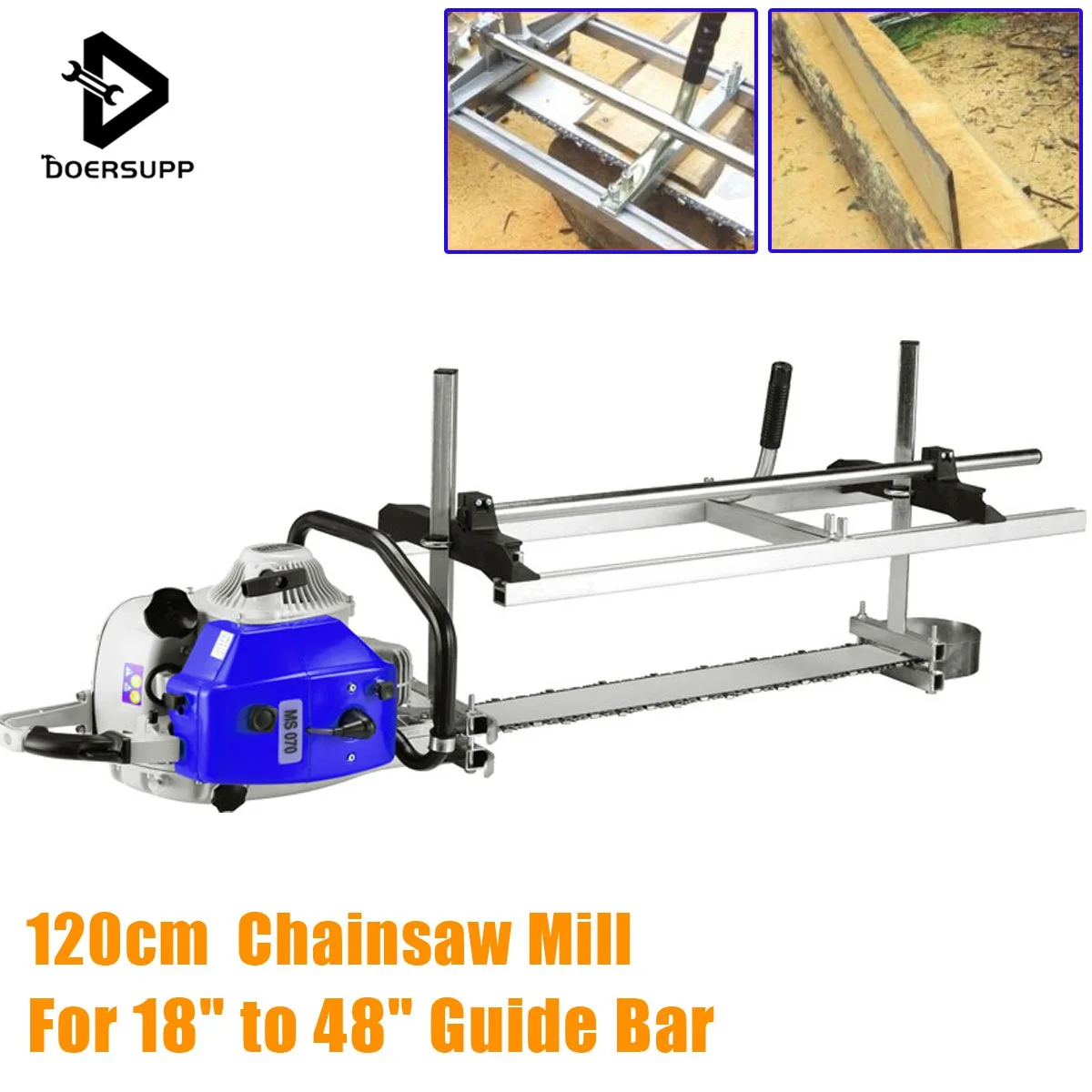

Doersupp 120cm Portable Chainsaw Mill Planking Milling From 14" to 36" Guide Bar Planking Lumber Cutting Tool