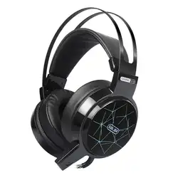 Игровая стереогарнитура для Xbox one PS4 ПК объемный звук Over-Ear Игровые наушники с микрофоном Шум отмена светодио дный огни гарнитура