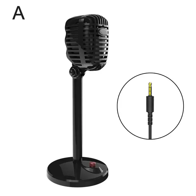 

3.5 Mm Audio Cable Microphone Computer Professional Retro Microphone For Omputer Voice Chat And Karaoke High Quality Sound