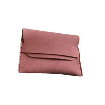 

Solid Color Casual Female Money Bag Square Coin Purses Cute Small Matte Wallets Simple Design Mini Flip Champagne Dark Blue Bag