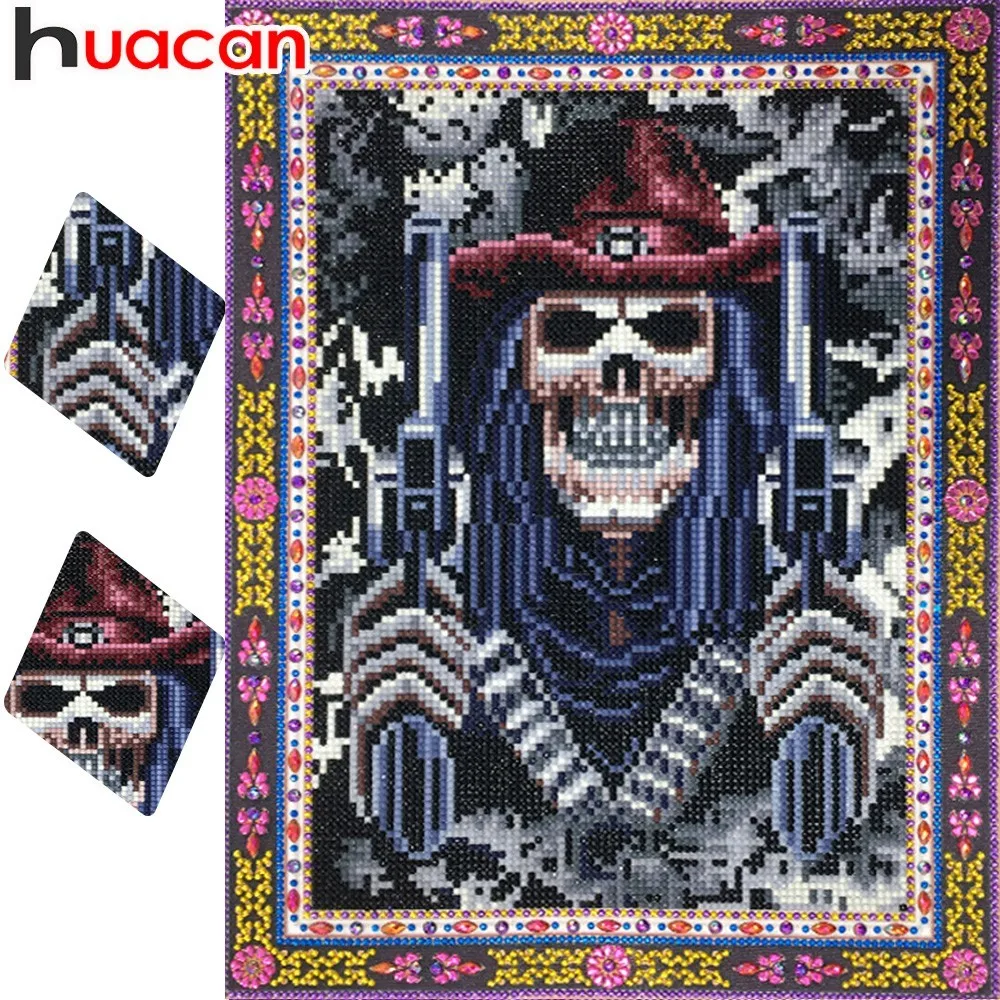 

HUACAN 5D DIY Special Shaped Diamond Painting Skull Full Round Diamond Embroidery Sale Cartoon Mosaic Picture Of Rhinestone Gift