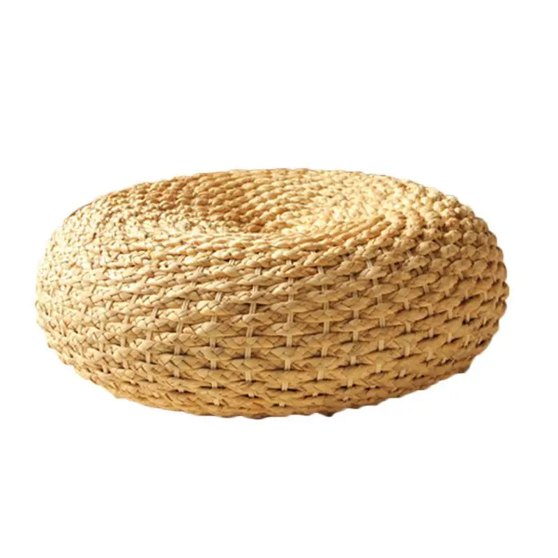 

Handmade Rustic Round Rattan Tea Ceremony Straw Cushion High-density Rubber Filling For Tea Room, Tatami, Meditation, Yoga