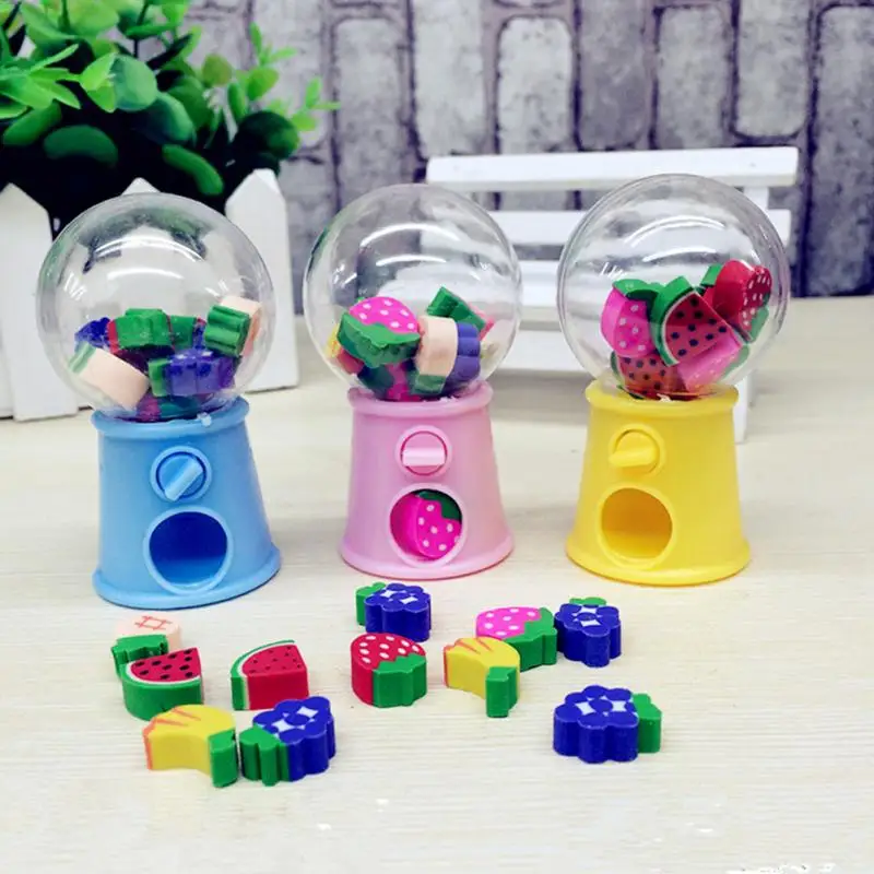 

Candy Storage Box Children Toy Creative Cute Mini Fruit Eraser Toy Bubble Gumball Dispenser Kids Puzzle Toy Birthday Gift #01