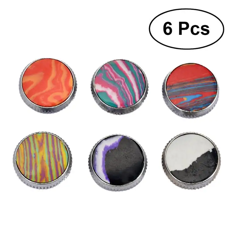 

6 PCS/ Set Trumpet Colorful Stone Valve Finger Buttons Valve Caps Repair Parts Accessories Musical Instrument Collections