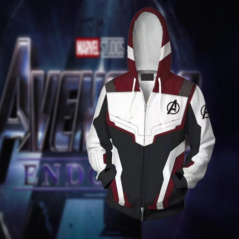 2019 Movie Avengers Endgame Quantum Realm Sweatshirt Jacket Advanced Tech Hoodie Cosplay Costume Superhero Captain Iron Man