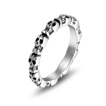 

Unique Skeleton Head Fine Polish Ring Men And Women Stainless Steel Ring Personality Single Trendsetter Jewelry Ring never fade