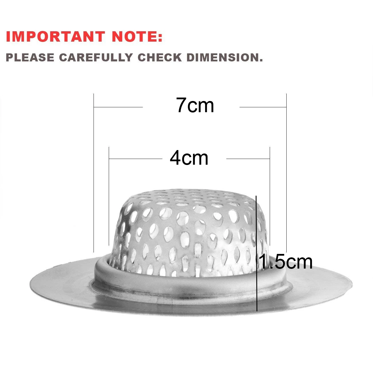LICG-4 Pack - 2.25 Inch Top / 1 Inch Basket, Stainless Steel Bathroom Sink, Utility, Slop, Kitchen And Lavatory Sink Drain Str