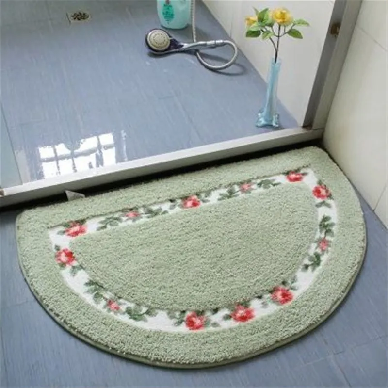 

Microfiber Flower Rugs Bath Mats Garden And Rustic Semicircle Non-slip Absorbent Pad Doormat Carpet Hallway Bathroom Products