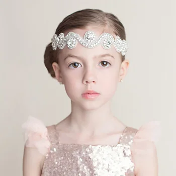 

Beautiful Baby girl crown headband Vintage retro golden headbands Wedding birthday Gift Infant hairband