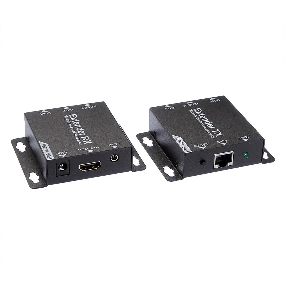 HFES HDMI удлинитель TX + RX 1080P до 60 м через Cat6/7 UTP Ethernet RJ45 кабель ИК управления| |