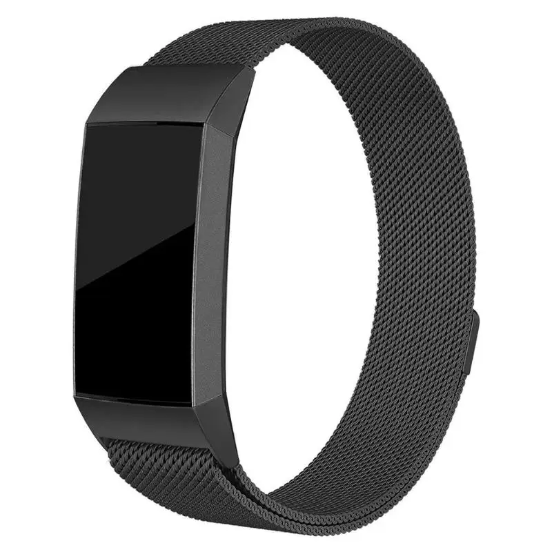 Миланская нержавеющая сталь Магнитная часовая полоса Ремешок для Fitbit Charge 3