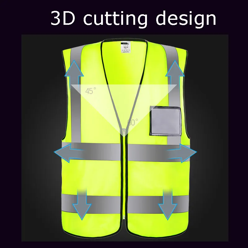 

Safurance High Visibility Reflective Safety Vest Working Clothes Day Night Jacket Security Waistcoat For Running Cycling L/XL