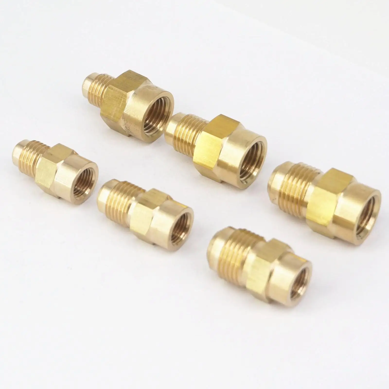 HHTC Fit Tube OD 1/4 5/16 3/8-1/8 1/4 NPT Female Brass SAE 45 Degree Pipe Fittings Adapters 229PSI Thread Specification : Type 4 