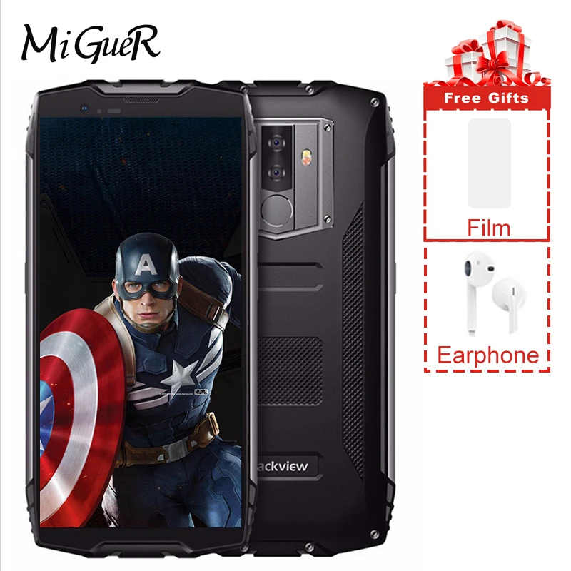 Blackview BV6800 Pro 5 7 дюйма IP68 водонепроницаемый мобильный телефон 6580 мАч Android 8 0 MT6750T