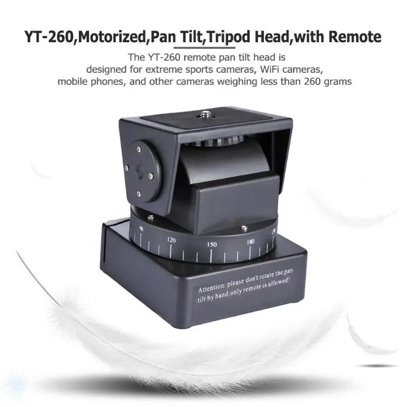 

YT-260 Motorized Pan Tilt Tripod Head Camera Tripod Head RC with Remote Control for Camera Mobile Phone for QX10 QX30 QX100 QX1L