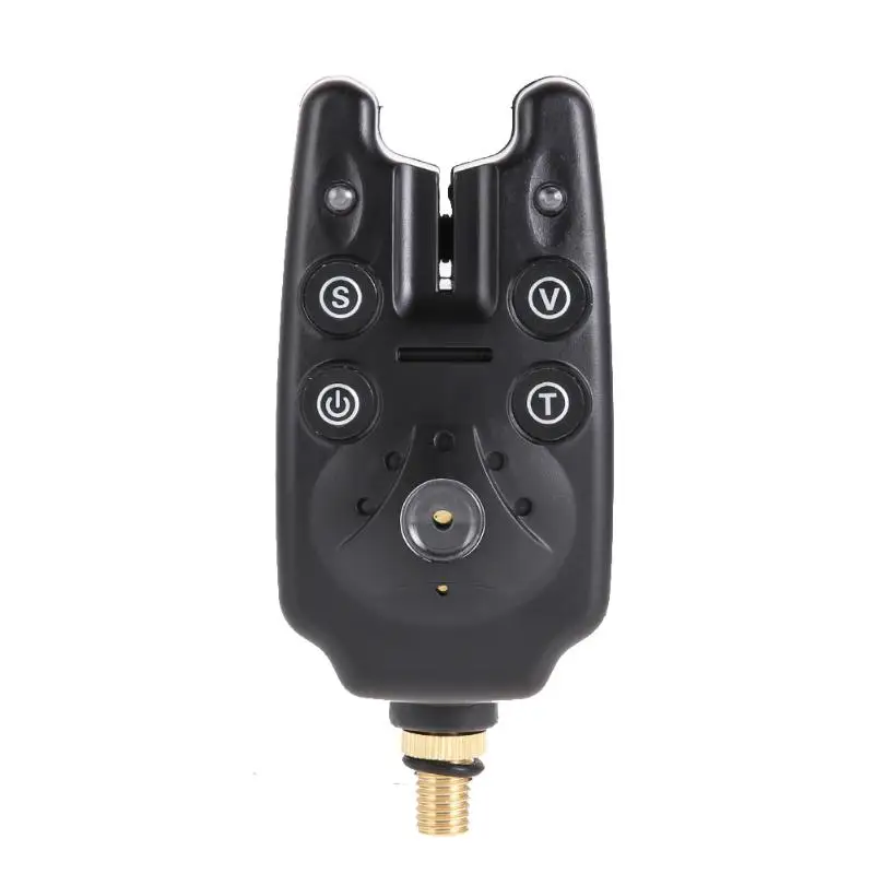 

Fishing Bite Alarm with 2 LEDs Blue Light Adjustable Tone Volume Sensitivity Sound Fish Bite Alarm Waterproof Fishing Tool,Black