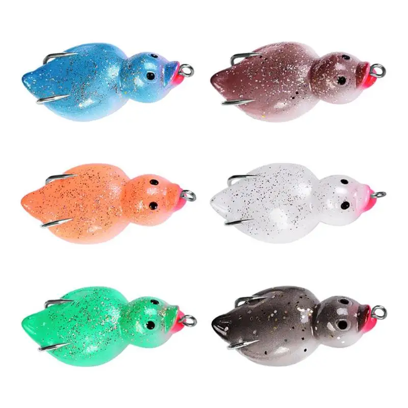 

6pcs Little Duck Fishing Lures 6.5cm 10.5g Sequins Shining Artificial Baits