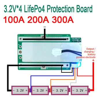 

4S 100A 200A 300A 12V LifePo4 Lithium Iron Phosphate Protection Board 4 CELL High Current Inverter BMS PCM Motorcycle car start