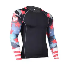 Мужская профессиональная печать трико для фитнеса с длинными рукавами фитнес костюмы Баскетбол бег спортивные костюмы компрессионная быстросохнущая одежда
