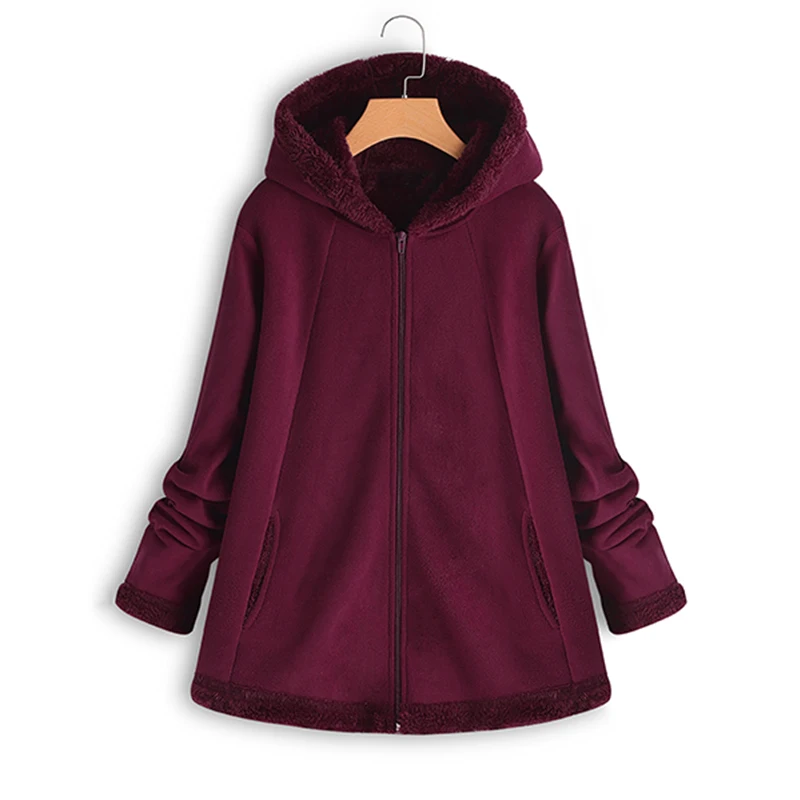 2018 Women Warm Hoodies Wool Fleece Fuzzy Sweatshirts