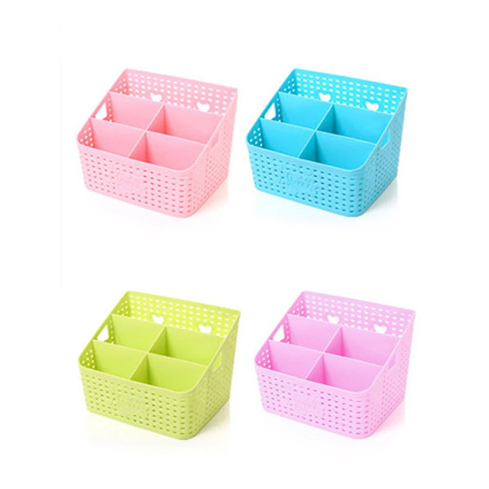 

Practical Desktop Storage Box 5 Lattices Stationary Container Makeup Organizer Storage Basket For Office Home Kitchen