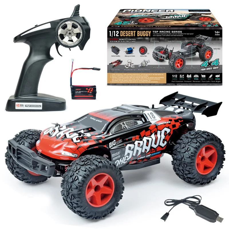 Newest Boy adult toy BG1518 1:12 Scale 40-50KM/H Four-Wheel Drive WATERPROOF RC Racing Truggy High Speed Rc drift Car vs 94123