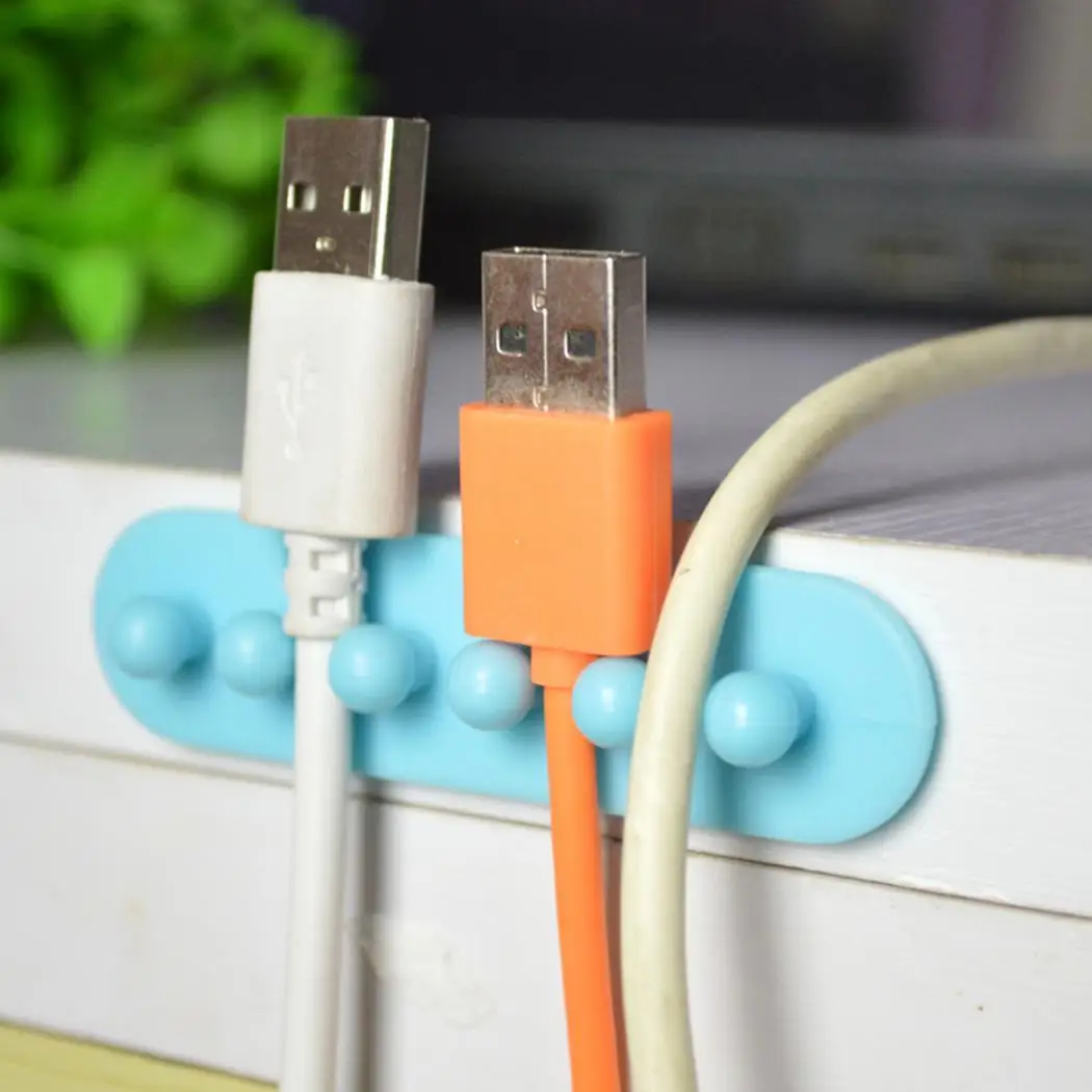 

Self-adhesive Multipurpose Wire Tidy Holder Cable Clips Random Organizer Cord Home, Office Fixer
