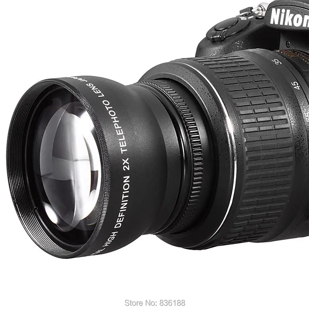 JINTU Универсальный 43 мм 2X телефото телеконвертор конверсионный объектив для Canon Nikon sony DSLR камеры