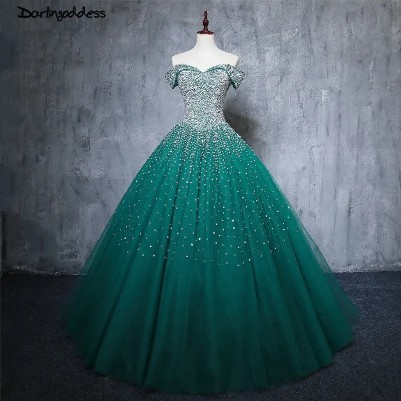 

Luxury Ball Gown Evening Dresses Long Crystal Sequined Cap Sleeves Elegant Party Dresses 2018 Vestido De Festa New Prom Gowns