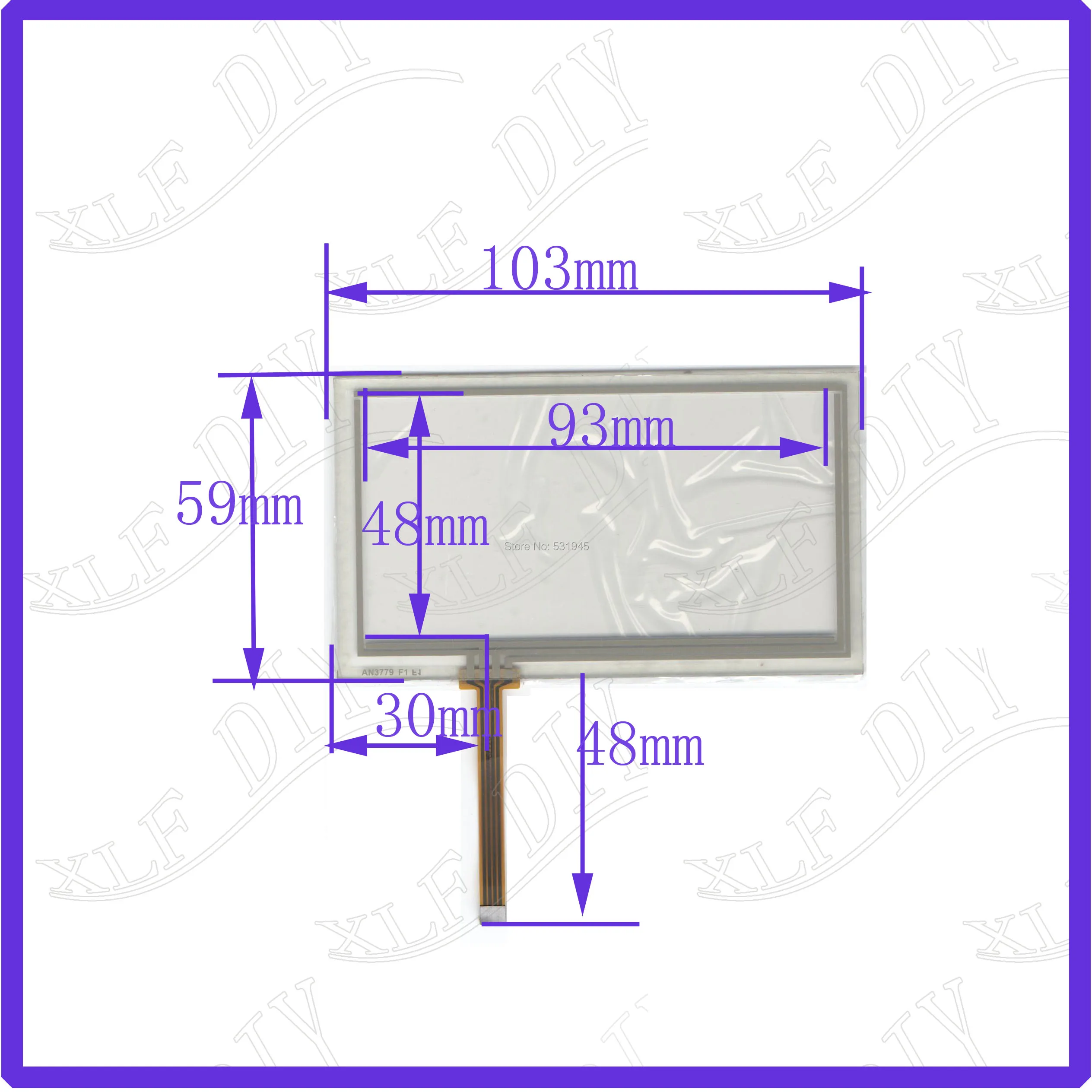 

ZhiYuSun New 4nch TOUCH Screen panels 103mm*59mm for GPS or commercial use post 103*59