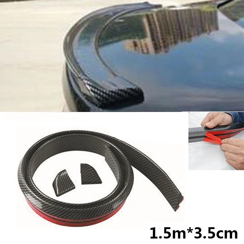 

Universal Carbon Fiber Style 3D Trunk Boot Spoiler Lip Wing 1.5M Durable PU