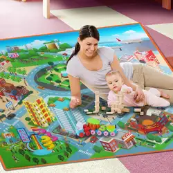 120 см Детский ковер напольный игрушечный коврик детский игровой коврик детская дорожная карта город познание ползающий коврик