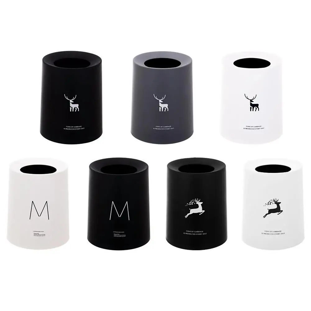 

Elk Pattern Creative Trash Can Waste Container Without Cover For Home Office Living Room Bedroom Bathroom