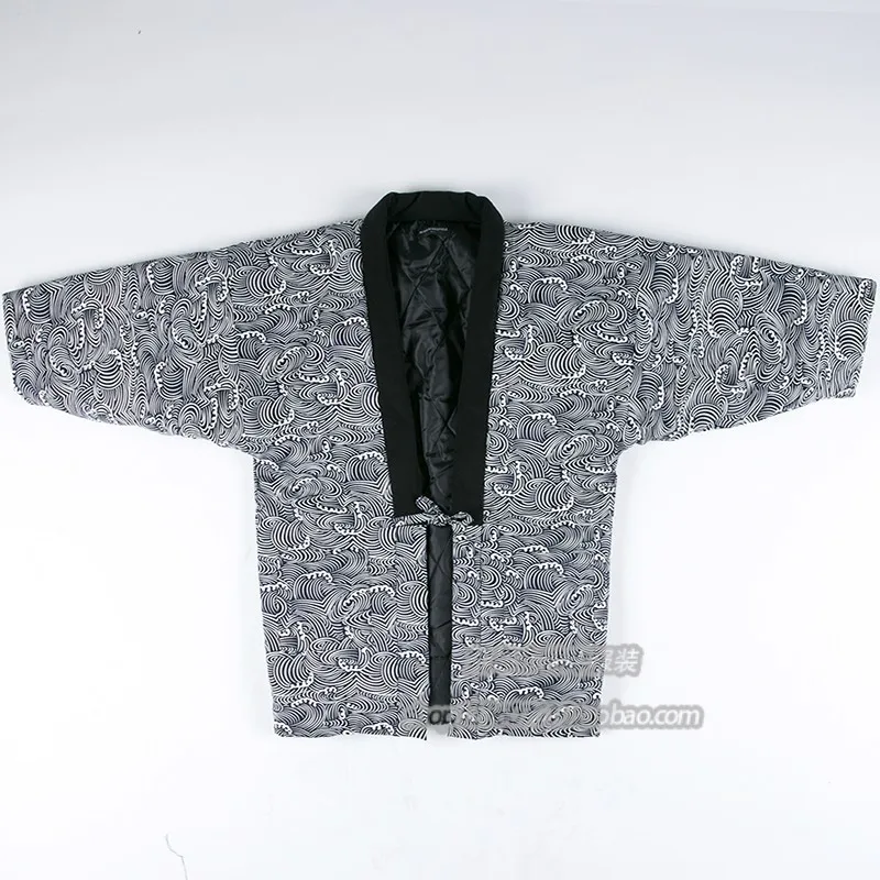 New Japanese Men Women Winter Warm Wadded Cotton Kimono Japan Haori Outterwear Hanten coat Fashion male samurai clothing DH050