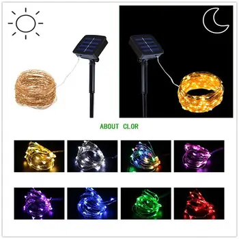 

20M 200 LED Solar Light Strip for Garland Waterproof Copper Wire Led Light String Fairy Outdoor Christmas Party Wedding Decor