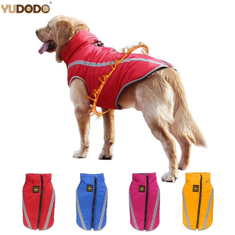 XL-6XL Светоотражающие пальто, куртки для собак, зимняя водонепроницаемая одежда для домашних животных, теплая собачья жилетка, одежда для средних и больших собак, бульдог лабрадор