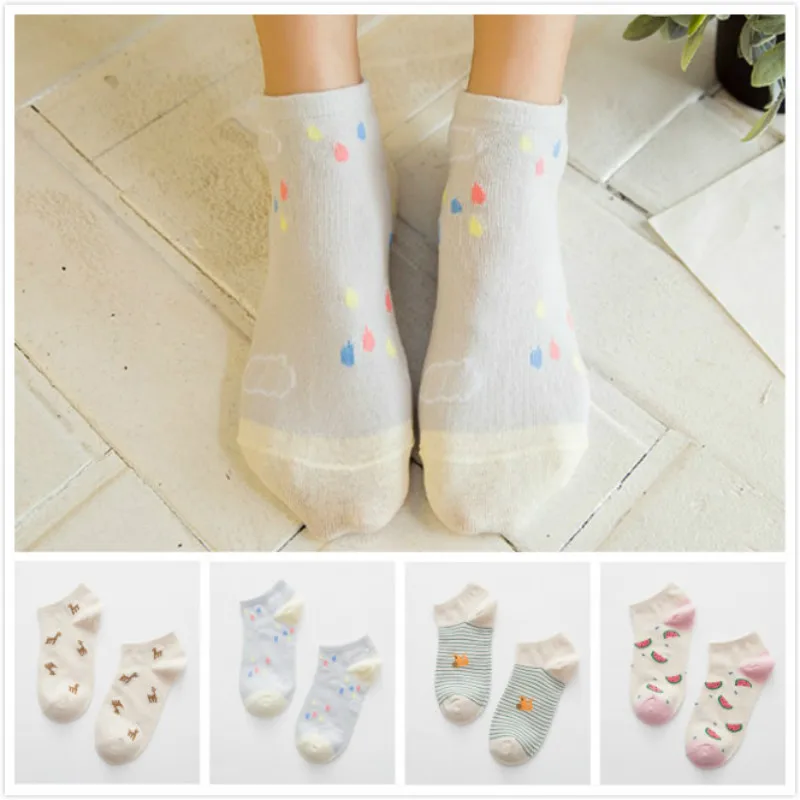 Cartoon Ankle Socks Women Cotton Funny Sock For Female Breathable