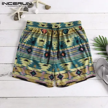 

Hawaiian Bottoms Men Shorts Beach Shorts Casual Bottom Male Vacation Elastic Waist Drawstring Pockets 2020 Male Beach Clothing