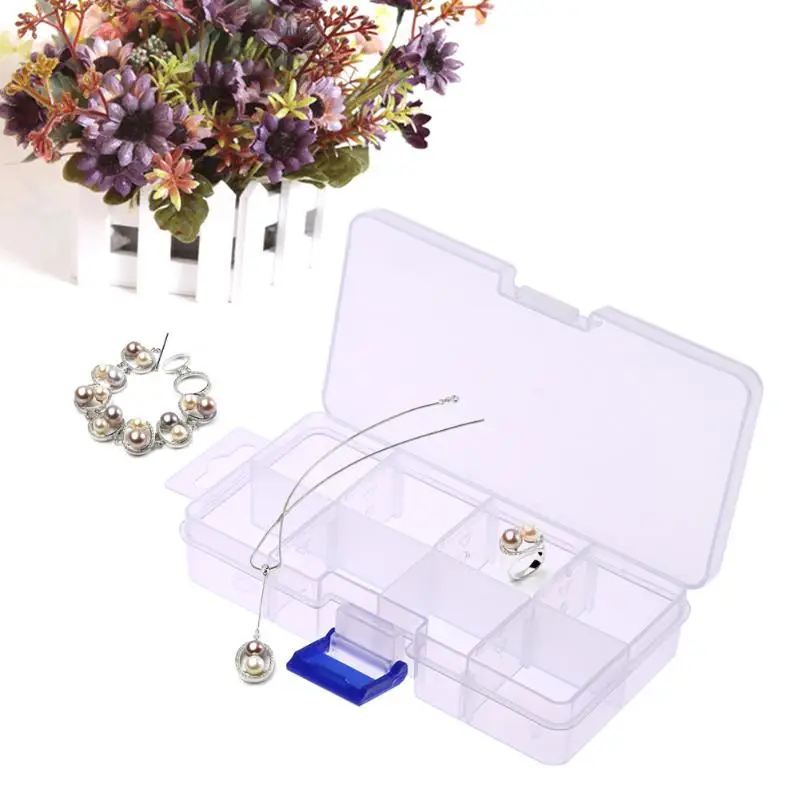 

8 Removable Plastic Storage Box Jewelry/Earring/Tools Container Organizer