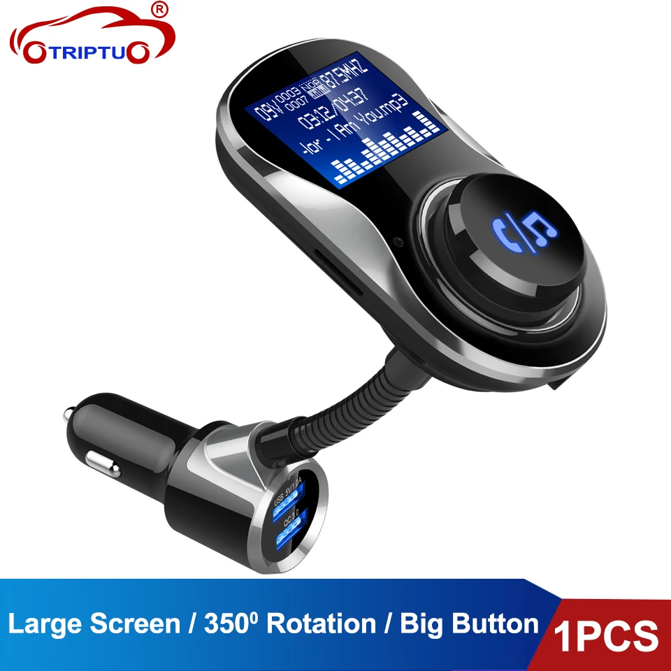 Автомобильный комплект TRIPTU Bluetooth fm передатчики поддержка QC3.0 быстрая зарядка tf