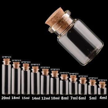 

Small Bottle Glass Jars 1PC Decoration DIY Containers Mini Cheap Message Vials Ornaments Cork Stopper Hot Sale Mason Jar