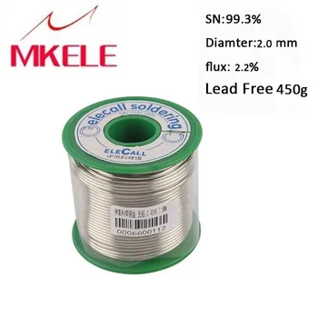 

Lead Free Solder Wire Tin 2.0mm 450g 99.3SN Rosin Core Roll Flux Reel Melt Soldering Arame de solda