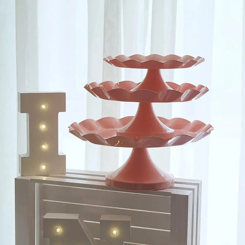 

Cake Plate Wedding Decoration Props Wrought Iron Cake Rack Dessert Table Decoration Pink Snack Rack Tray