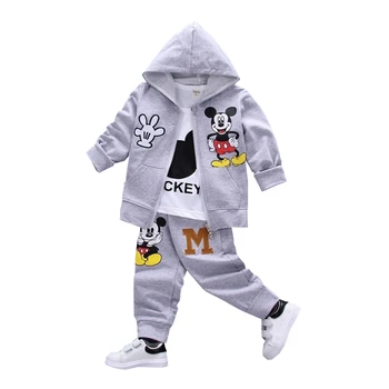 

Autumn Baby Girls Boys Fashion Clothes Cartoon Infant Cotton Suits Hoodies T-Shirt Pants 3Pcs Casual Sport Sets Child Tracksuits