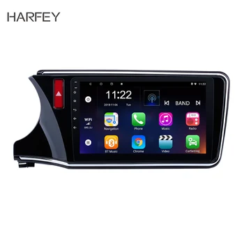 

Harfey Car Android 10.0 GPS USB OBD in dash Radio for 2014-2017 Honda CITY Left Hand Drive Multimedia Stereo Player with AUX SWC