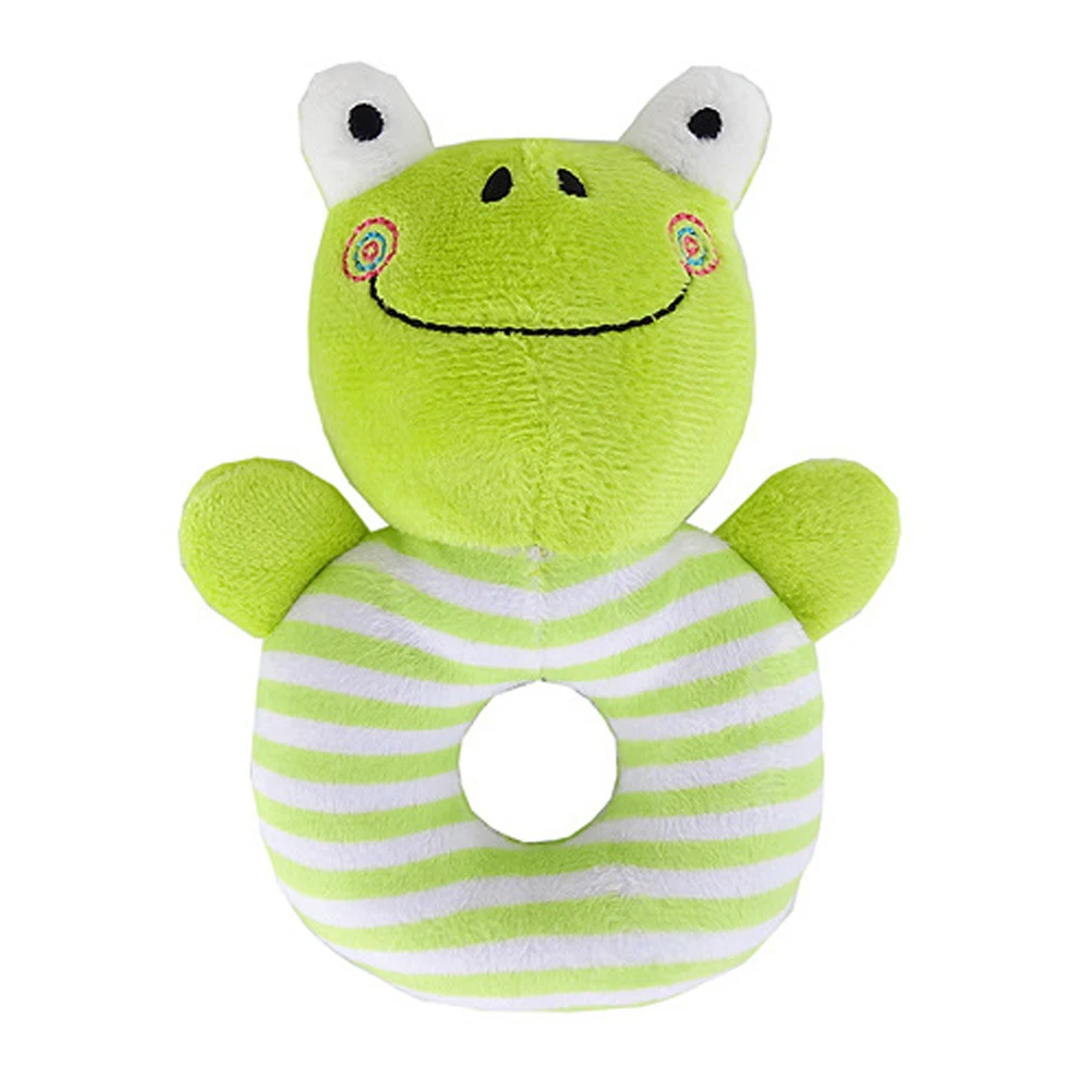 

Animal Baby Soft Hand Rattle Squeaker Developmental Educational Animal Rattles Infant Baby Toys (Green Frog )
